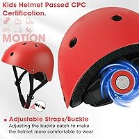 Vista 23 de Juego de casco de bicicleta para niños pequeños, casco de ciclismo ajustable con rodillas, coderas y muñequeras, equipo de protección deportiva