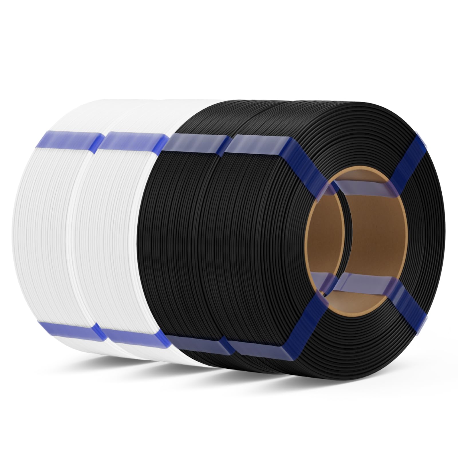 DEEPLEE Filamento PLA Basic Refill 1.75 mm, 2 Negro + 2 Blanco, Kit 4 x 1kg