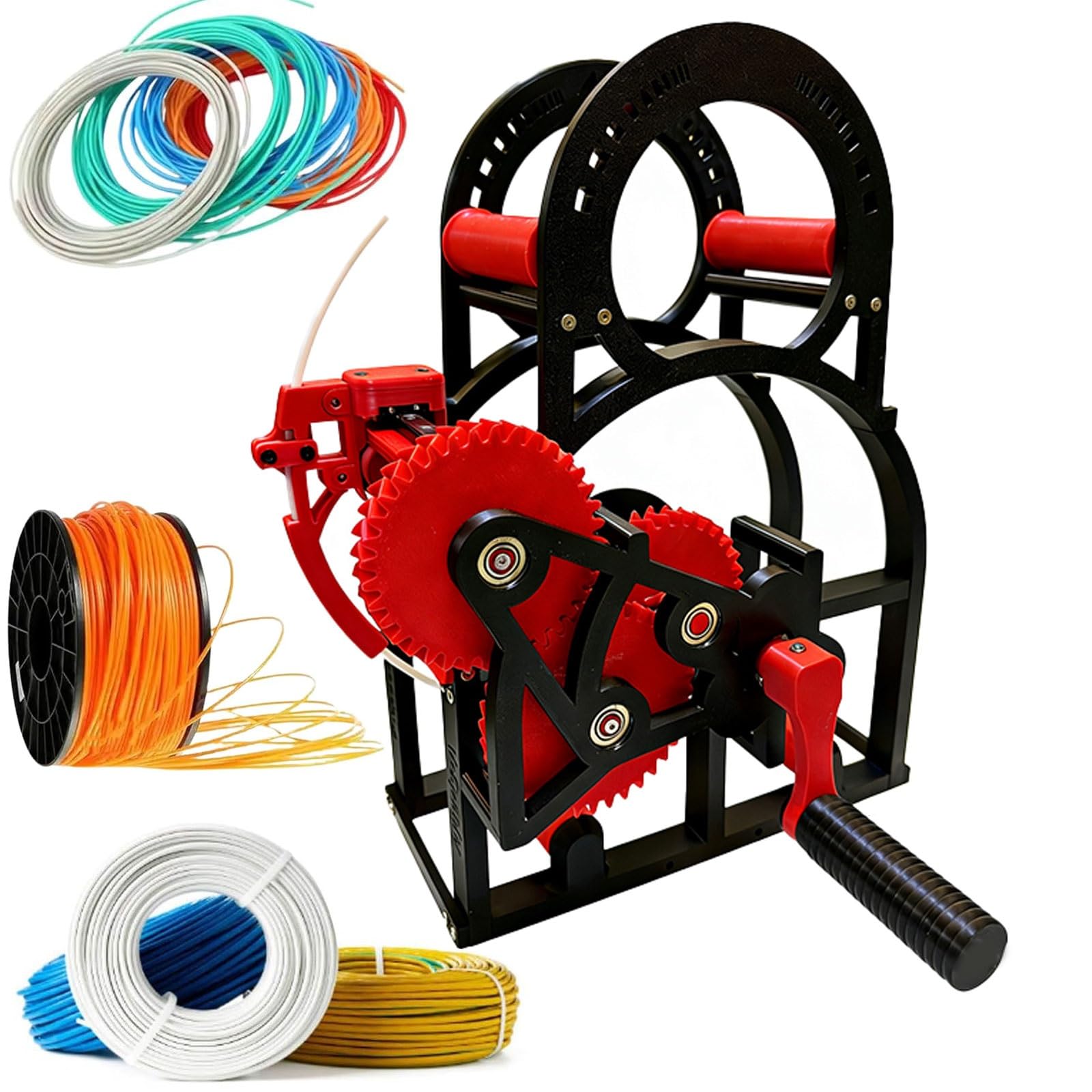 Przemysłowy filtr filamentu 3D, ręczny nawijacz szpuli bez plątania, uniwersalny nawijacz drutu/nici spawalniczych do szpul 20 cm, dla entuzjastów druku 3D, artystów tekstyliów