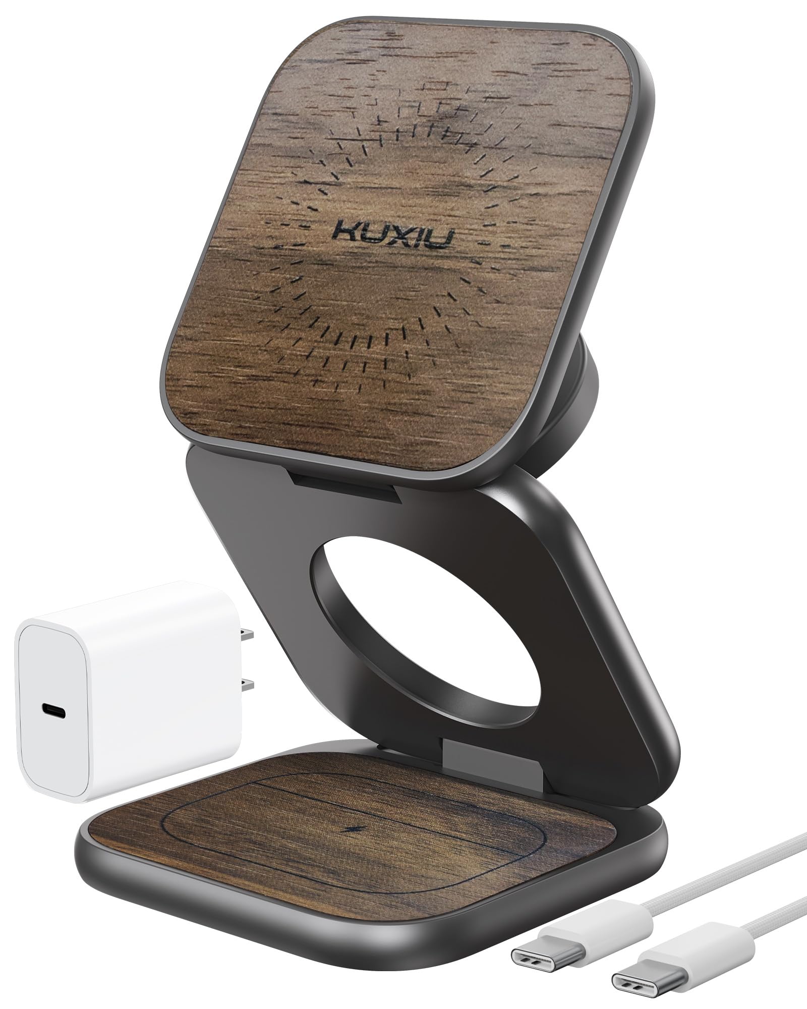 KU XIU Qi2.2 25W 3-in-1 Foldable Charging Station