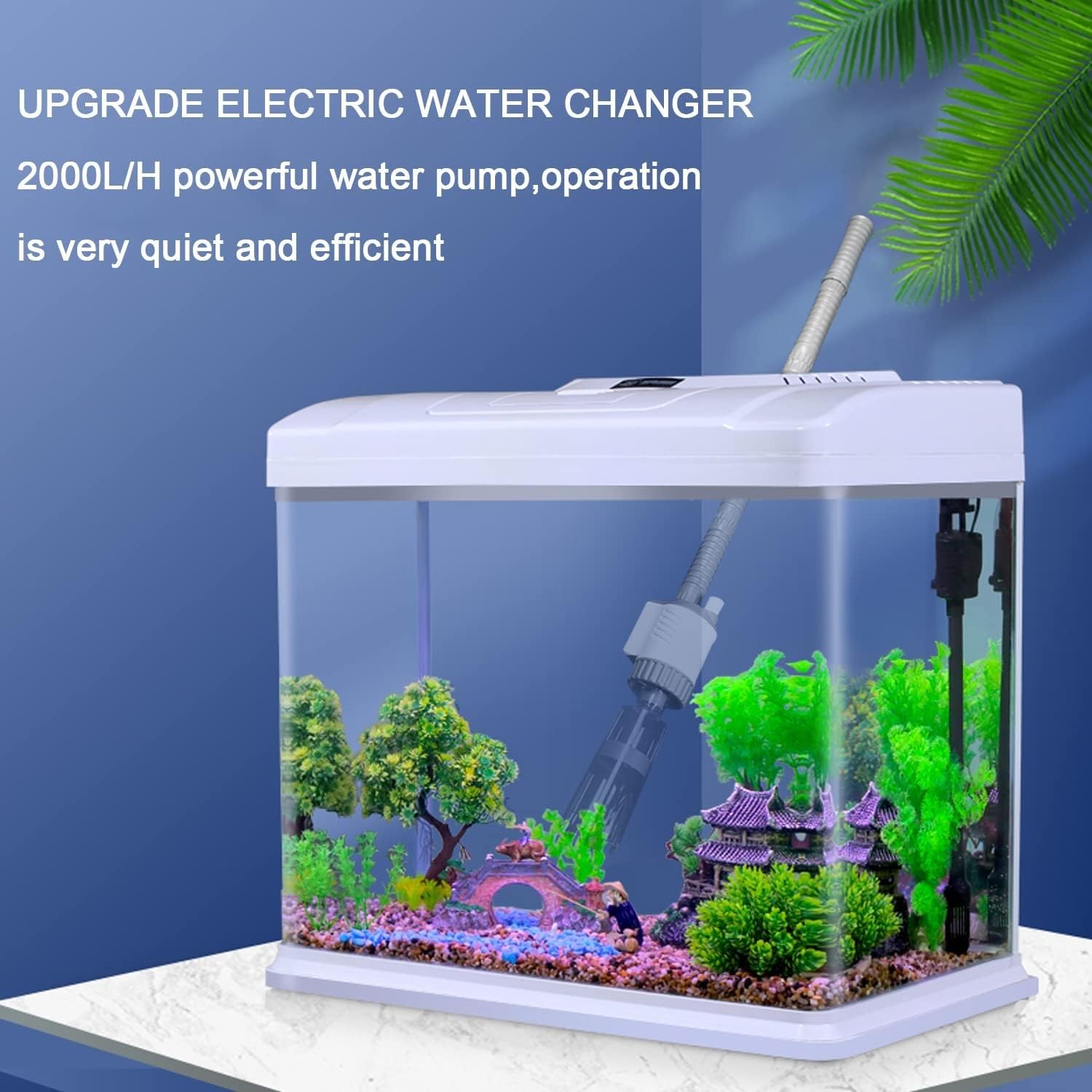 Limpiador De Grava For Acuarios, Kit De Aspiradora For Peceras, Kit De Filtro De Sifón Automático For Acuarios, Filtro De Agua Automático Eficaz For Acuarios For Cambio De Agua, Lavado De Arena(20w)
