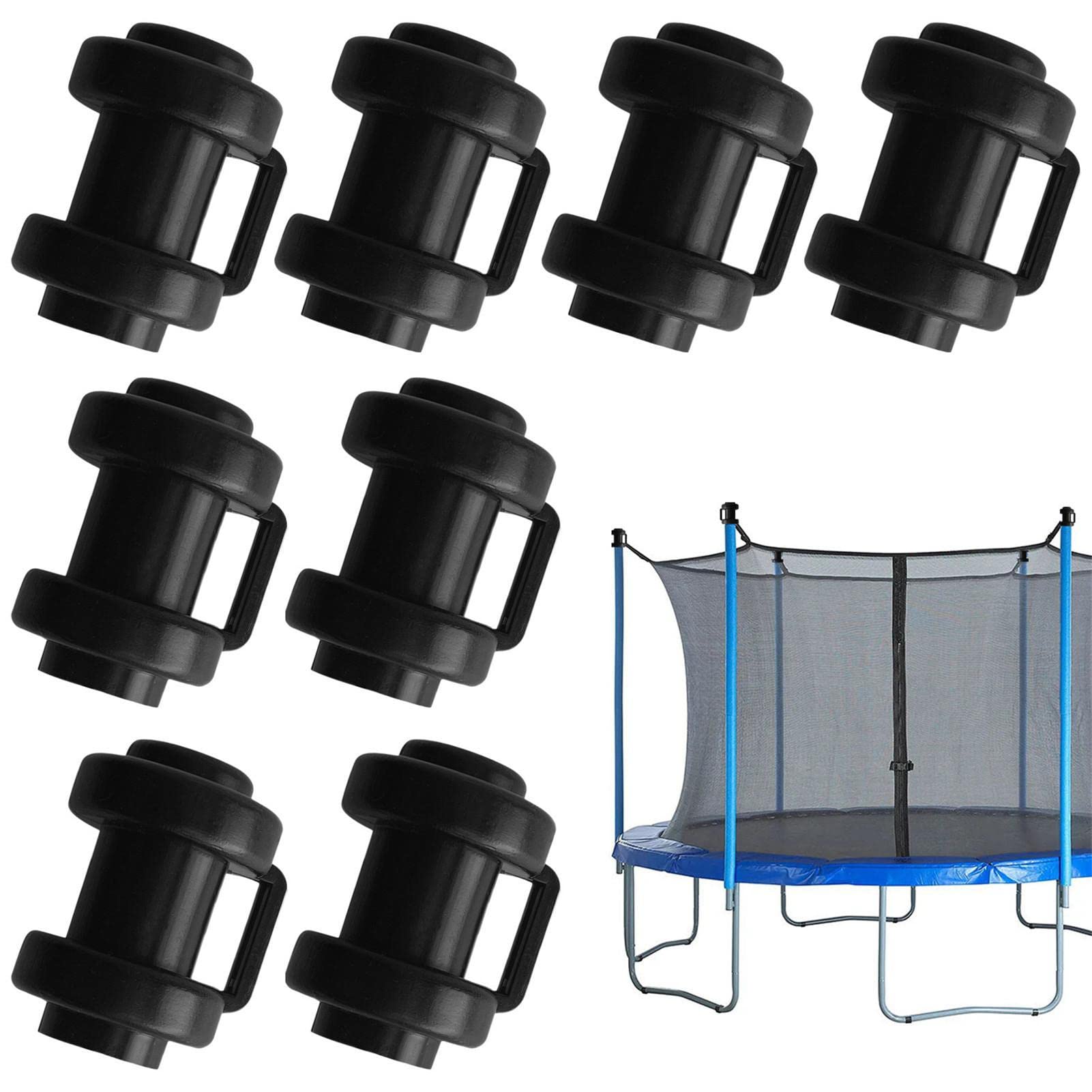 Tappi Per Trampolino Ø25mm - Set Da 8, Nero, Per Protezione Pali Rete Sicurezza - Foto 5