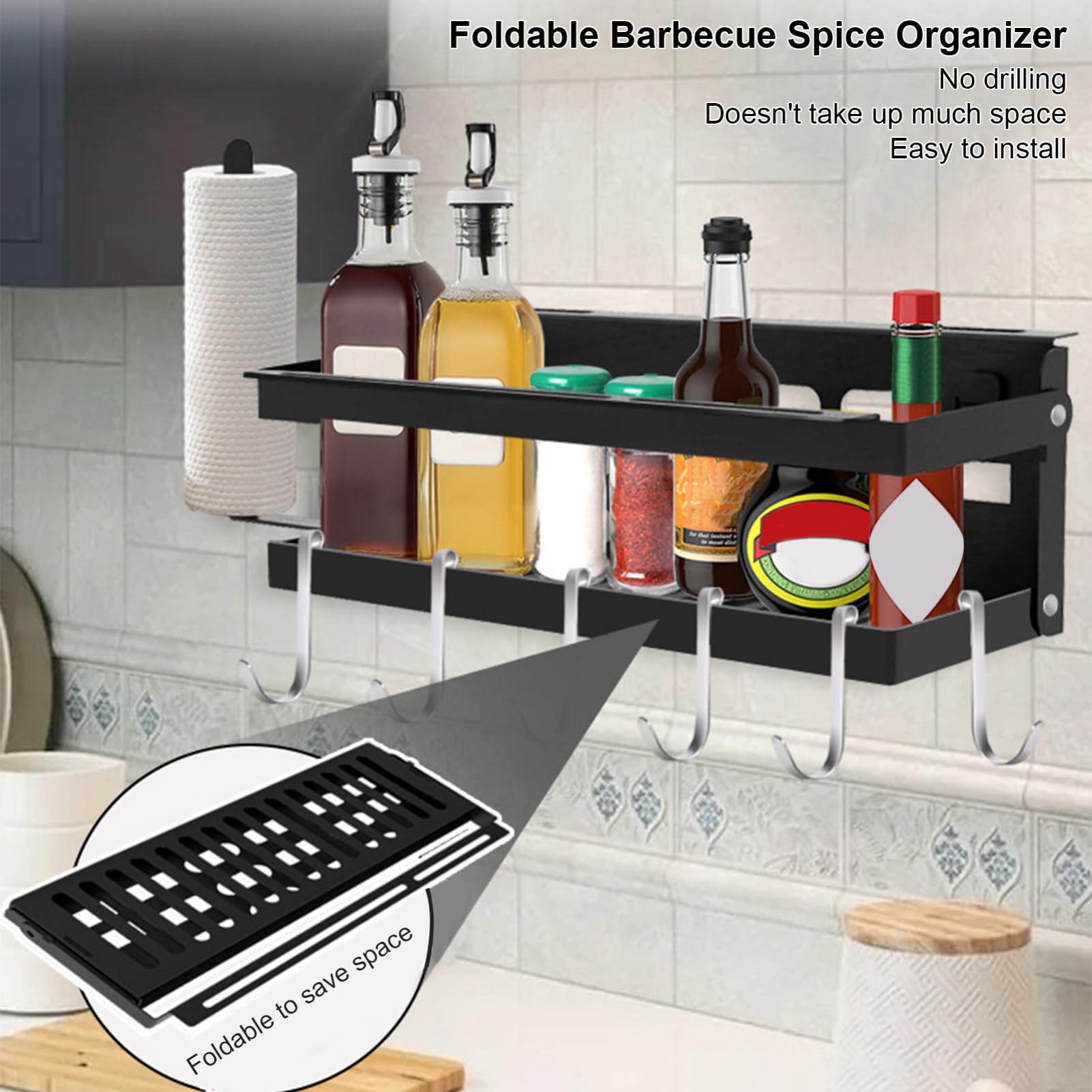 Organizador De Parrilla De Barbacoa Portasazonadores de Barbacoa para
