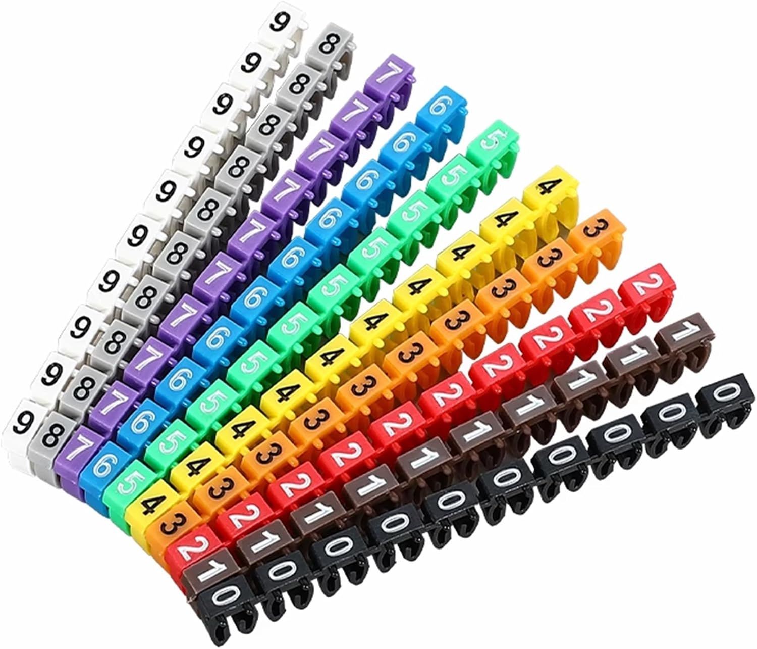 Yankok Clip-On Cable Marker 1.5/2.5/4.0/6.0mm², for 2.0-7.0mm Cables Color Coded Imprint with 0-9 (6.0mm²)