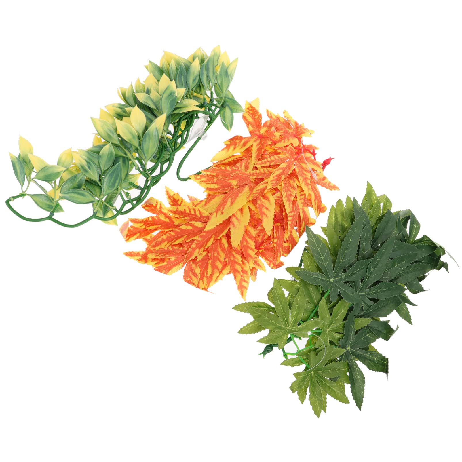 ULTECHNOVO 9piezas Decoración De Plantas Artificiales para Terrarios Enredaderas Simuladas para Hábitats De Reptiles Ornamentos Colgantes Naturales para Geckos Serpientes