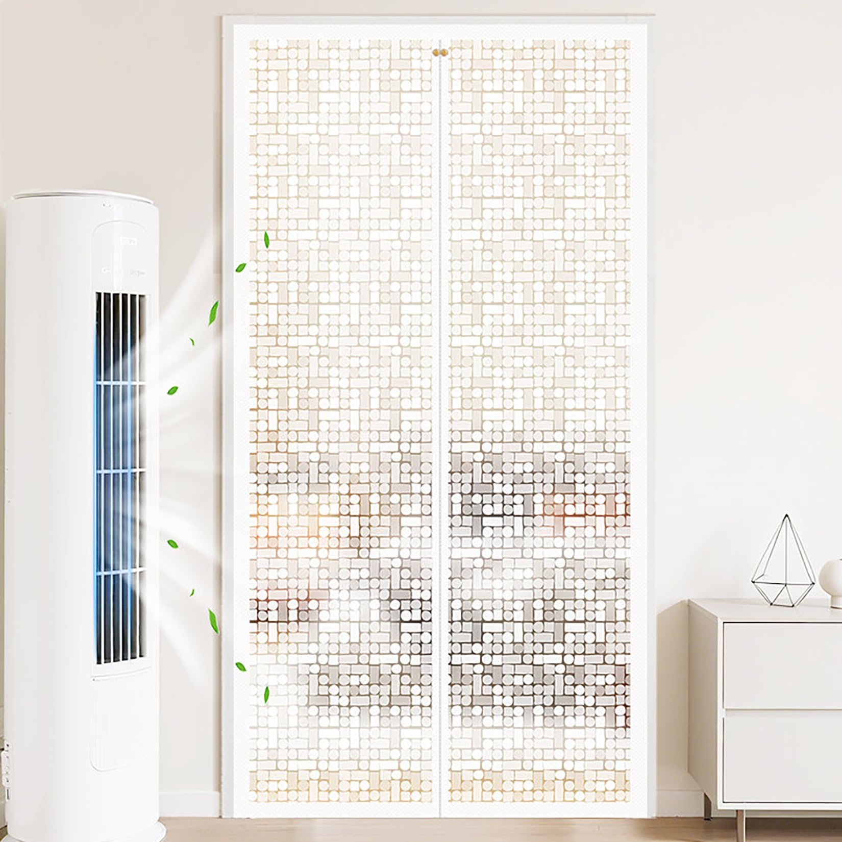 Rideau de porte magnétique thermique pour balcon et accès terrasse en hiver
