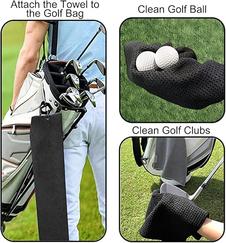Miniatura 5 de DYJYBMY Swing Swear - Toalla de golf repetida, toallas bordadas para golf con clips, palos de golf para limpiar y accesorios de golf para hombres