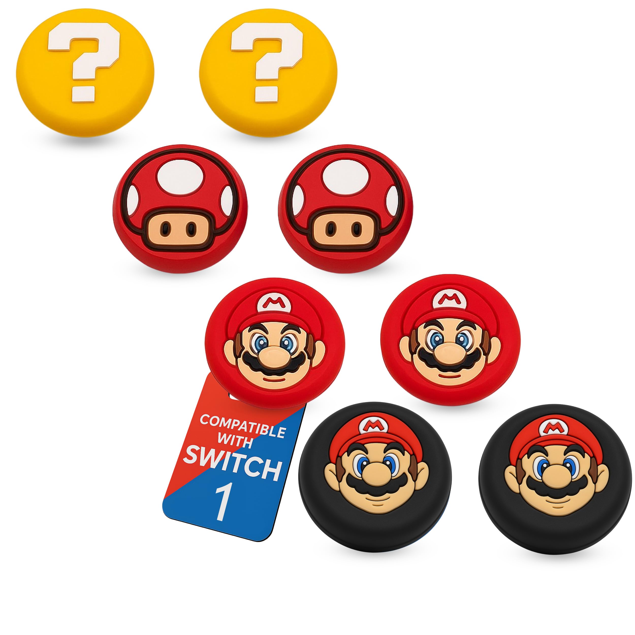 MatoSan 1234567890® 8X Tapas de joystick compatibles con Nintendo Switch Grip Joy Con Grip Thumbstick Grip Switch Lite Accesorios OLED Empuñaduras para pulgar Tapas para pulgar de Nintendo Switch | Pr