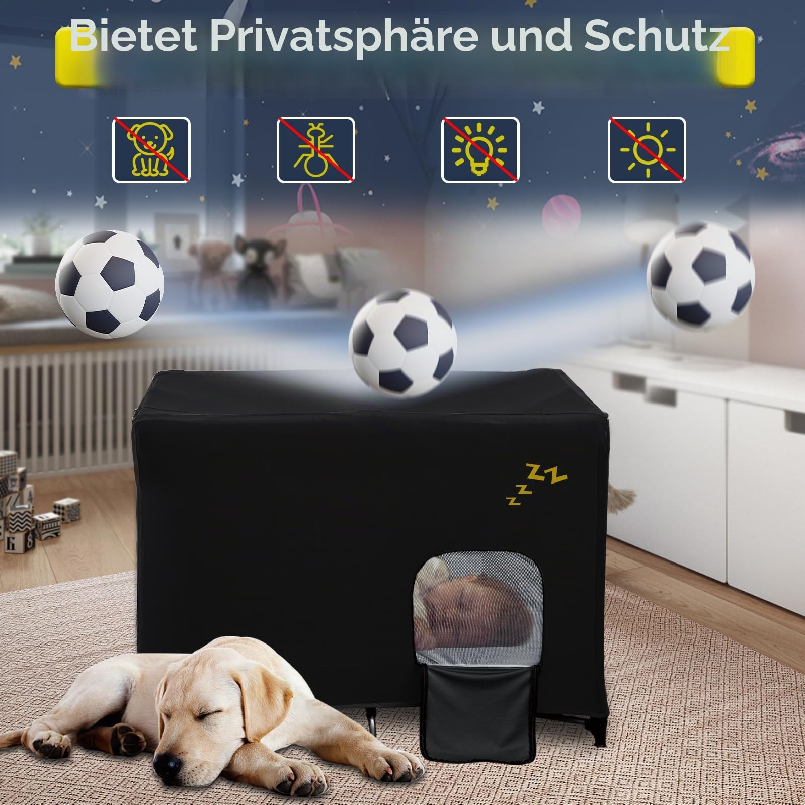 South to East Reisebettbezug 120 cm x 60 cm mit Tragetasche, atmungsaktiv und dehnbar, blockiert 90% des Lichts für den Schlaf des Babys, Pack N Play Blackout Cover