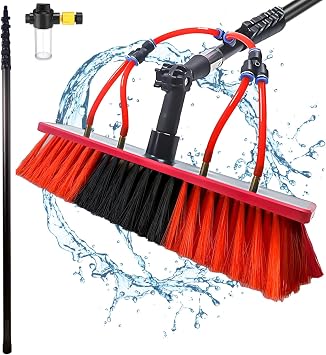 10m Karbon Fiber Teleskopik Direk Pencere ve G ne  Paneli Temizleme Kiti 55cm Su Beslemeli F r al , Sabunluk, 20m Hortum,  at lar , Arabalar  Temizlemek i in  deal