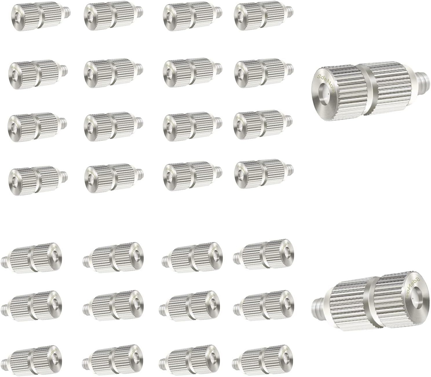 High Pressure Misting Nozzles for Outdoor Cooling System Outdoor Cooling Nozzle, UNC 10/24 Stainless Steel Misting Nozzles 0.012" Orifice (0.3mm), Silver Tone,30 Pcs