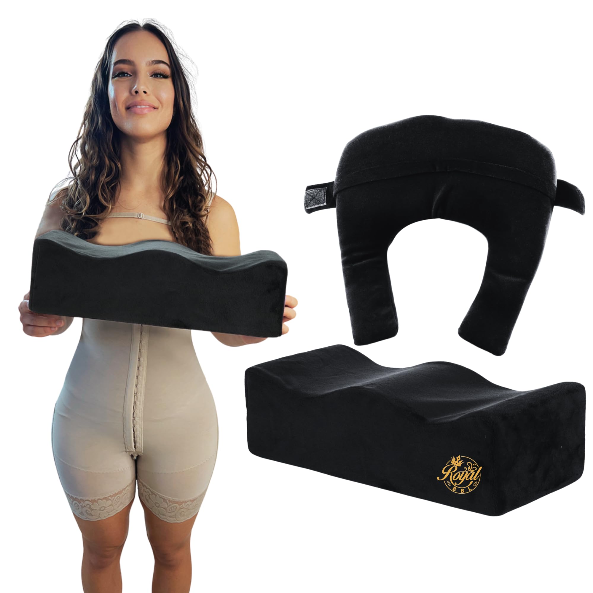 BBL Pillow for Car Driving with Back Support Cushion – Almohada BBL Butt Cushion After Surgery, Seat Cushion, Lumbar Support, Cojin BBL para Manejar, Booty Recovery Pillow