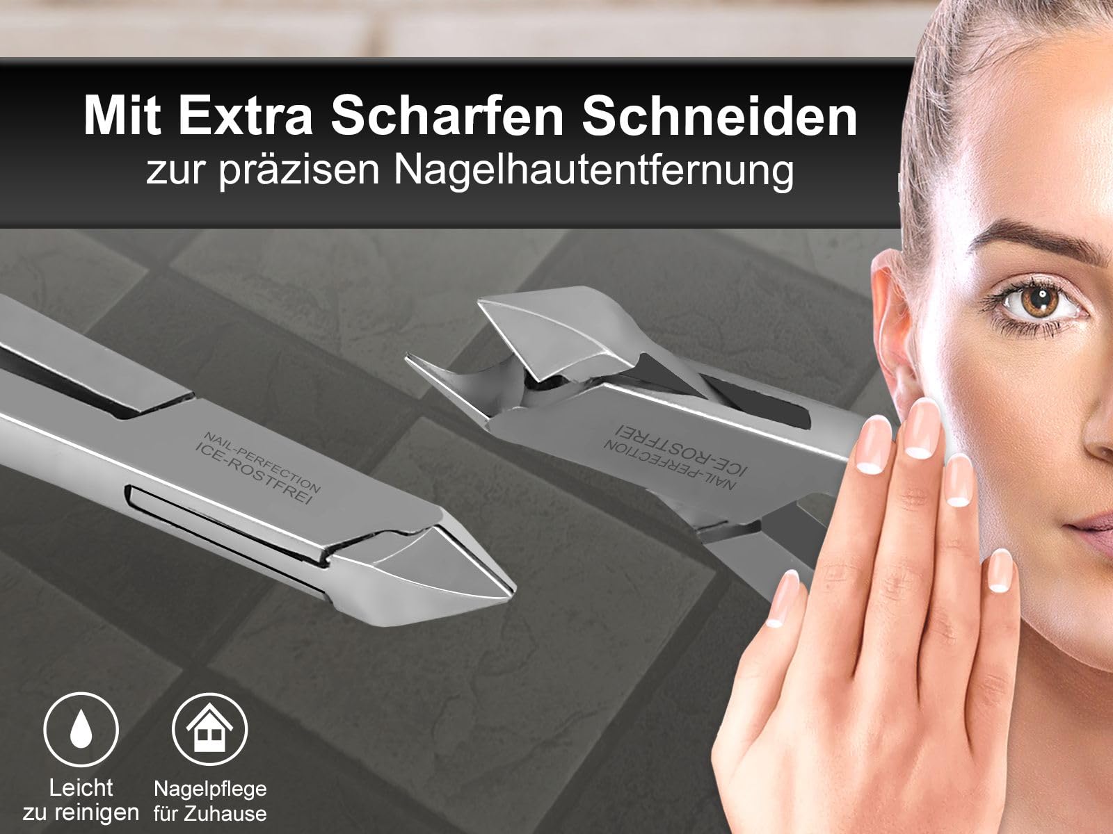 Nagelhautzange Hautzange mit Scherenaugen und 0,5 cm Schnittlänge aus rostfreiem Edelstahl