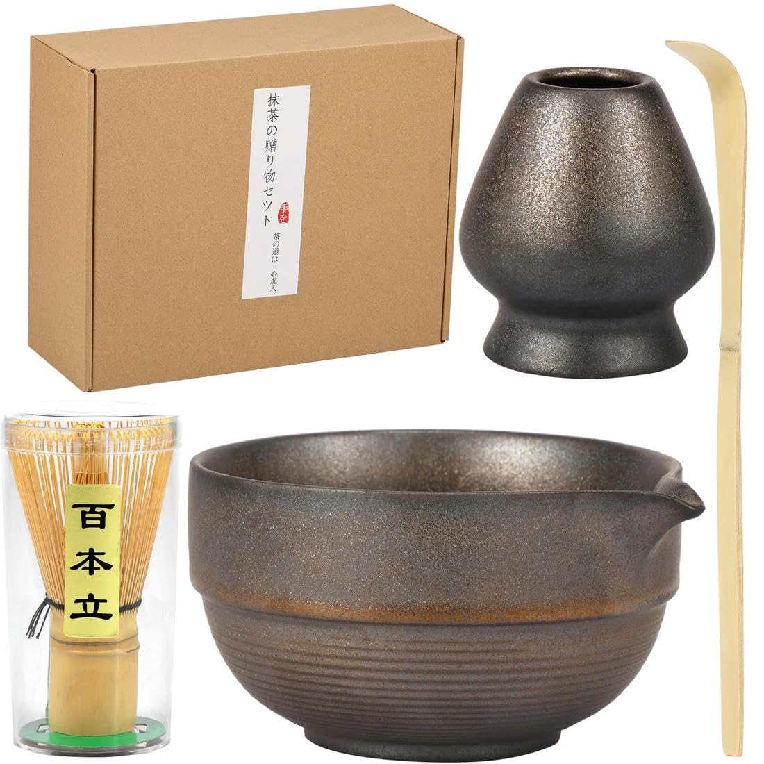Japoński zestaw do herbaty Matcha zawiera wylewkę miski matcha uchwyt na trzepaczkę matcha trzepaczka matcha łyżka do herbaty akcesoria do robienia herbaty