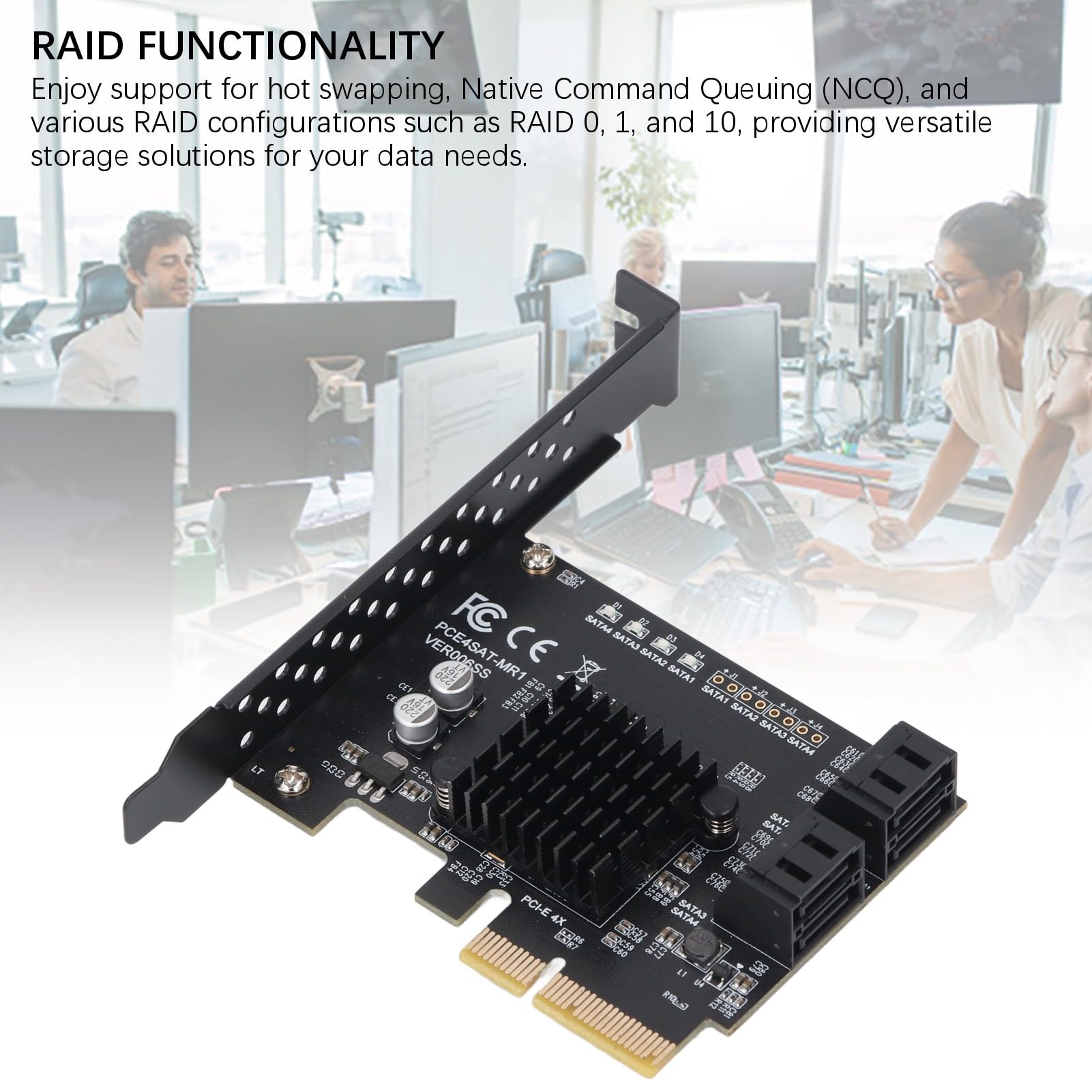 Carte D'extension PCI-E vers Sata3.0, Carte SATA 4 Ports, Adaptateur D'extension 6 Gbit/s, Chipset 88SE9230, Carte RAID IPFS