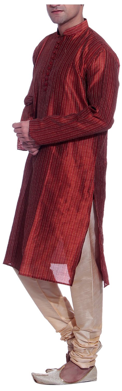 Tag 7 Męska piżama Art Silk Kurta 42 pomarańczowa, pomarańczowy, 38