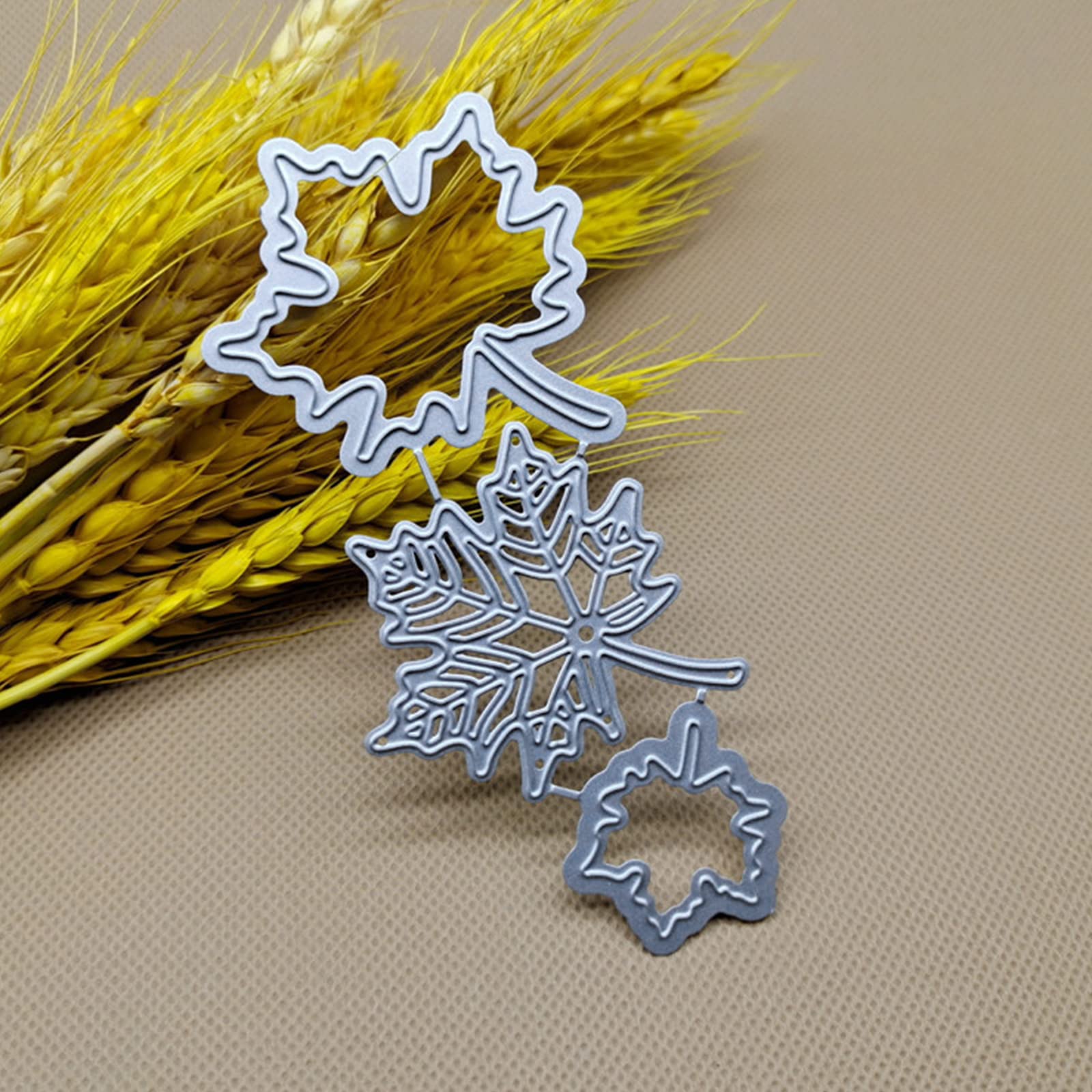 Set Di 9 Fustelle In Metallo Per Scrapbooking, Foglie Di Acero E Ginkgo, Stencil Per Biglietti E Decorazioni Fai Da Te - 5