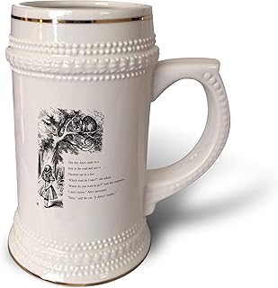 3dRose road do I take Cheshire cat Alice in Wonderland-John Tenniel-Stein Mug, 18oz , 22oz, White
