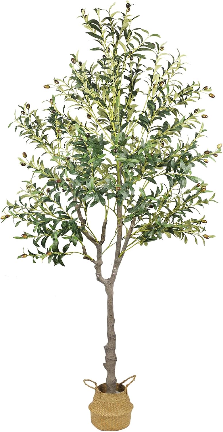 GTIDEA 7FT Artificial Olive Tree (83") Tall Fake Potted