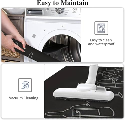 Miniatura 4 de Juego de alfombras de cocina, diseño de ramas de vid de uva morada, roja, moderna, para piso, antideslizante, lavable, tapete de cocina, tapete de