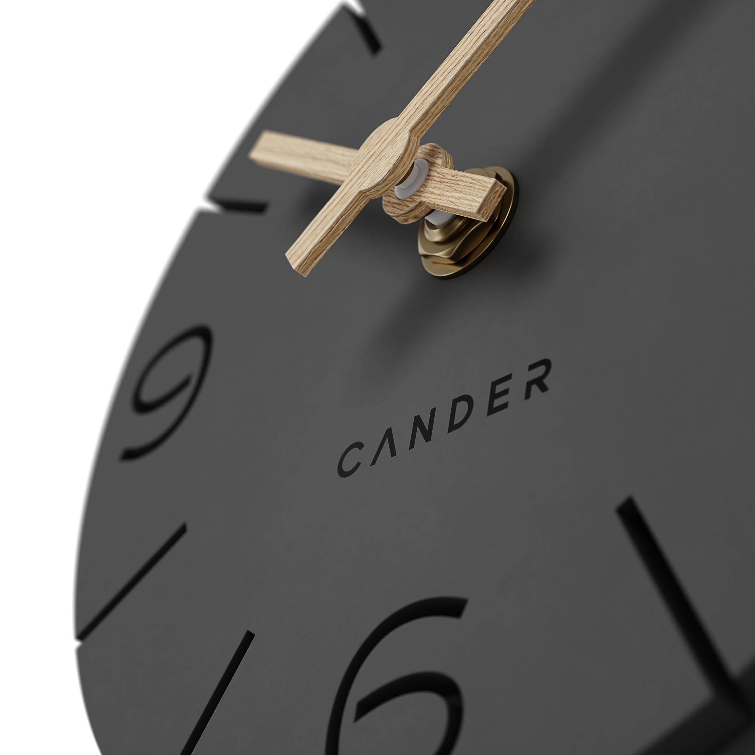 Cander Berlin MNU 2615 Y - Reloj de mesa silencioso sin tictac, 15 cm, analógico, funciona con pilas, color gris y negro