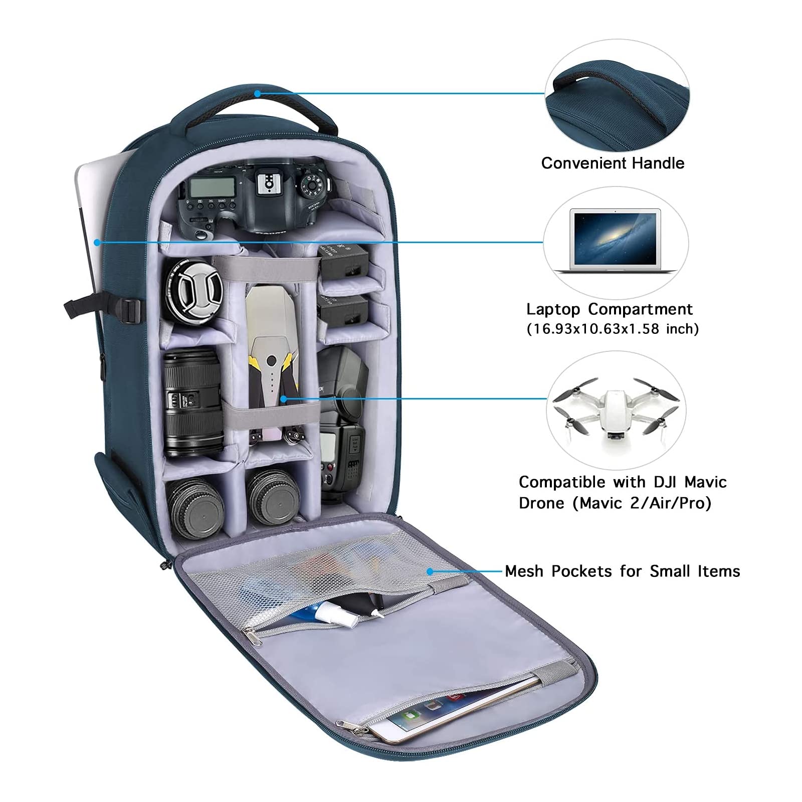 Mosiso Camera Backpack 15-16 Inches Waterproof Hard Case - Dettaglio