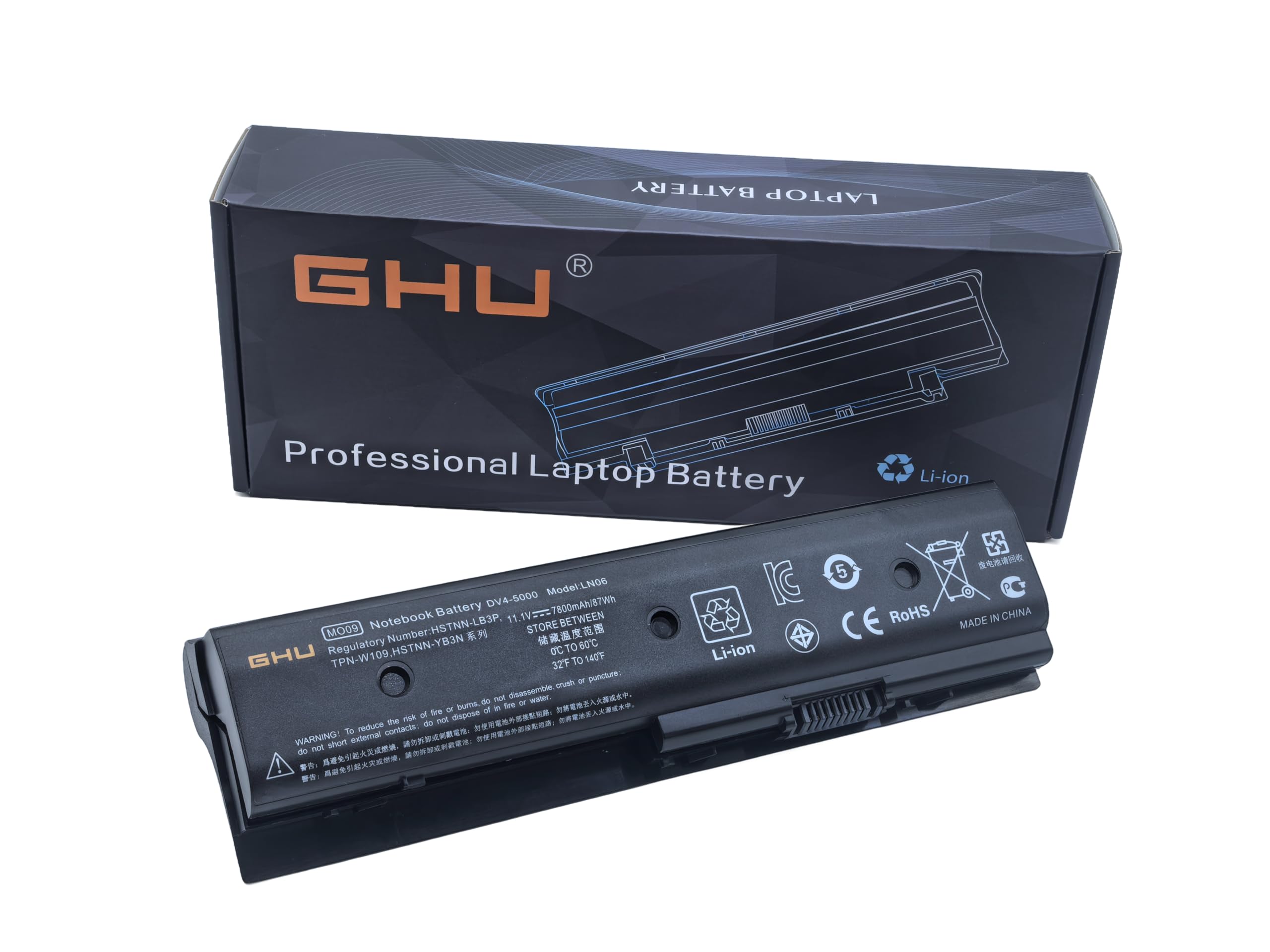 GHU New 87Wh MO06 MO09 671731-001 Laptop Battery Compatible with HP Envy M6-1045DX M6-1035DX M6-1125DX Pavilion DV4-5000 DV6-7000 DV7-7000 DV7t-7000 672412-001 699468-001 Battery 9 Cell 7800 mAh