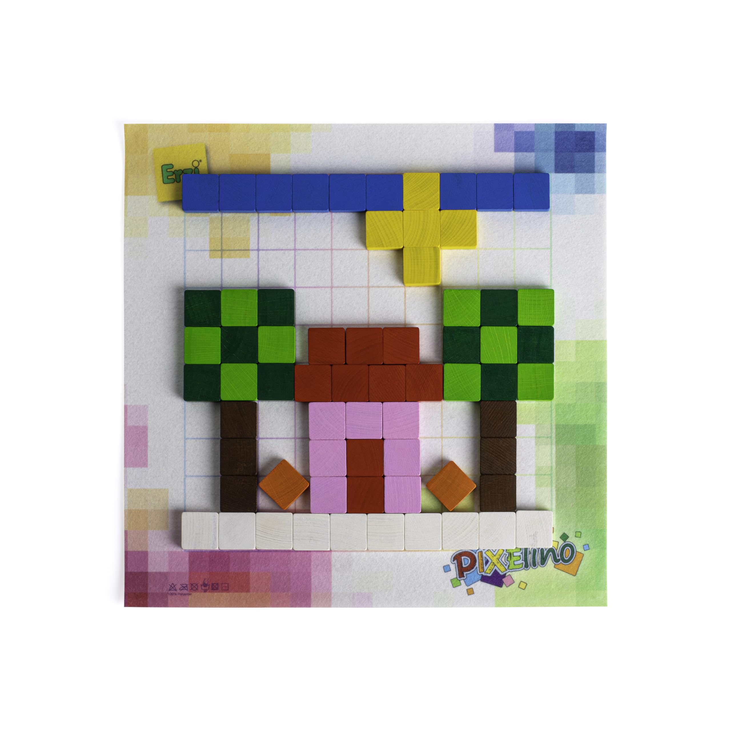 Erzi 42292 Pixelino Maxi aus Holz, Lernmaterial für Kinder | pädagogischer Alleskönner, Kreative Spielwelten gestalten