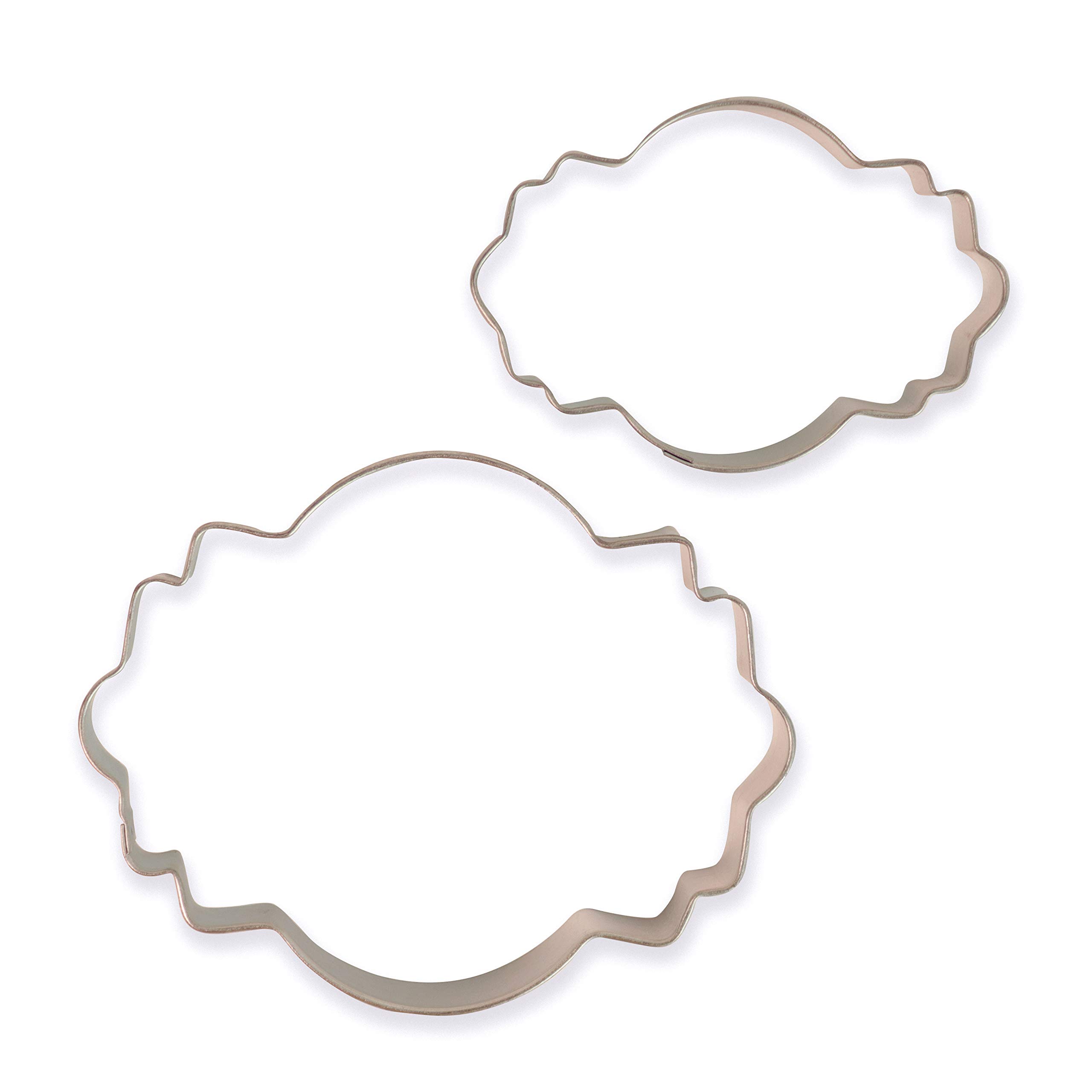 PME Cookie and Cake Plaque Cutter-Style 4-Set of 2, Silver