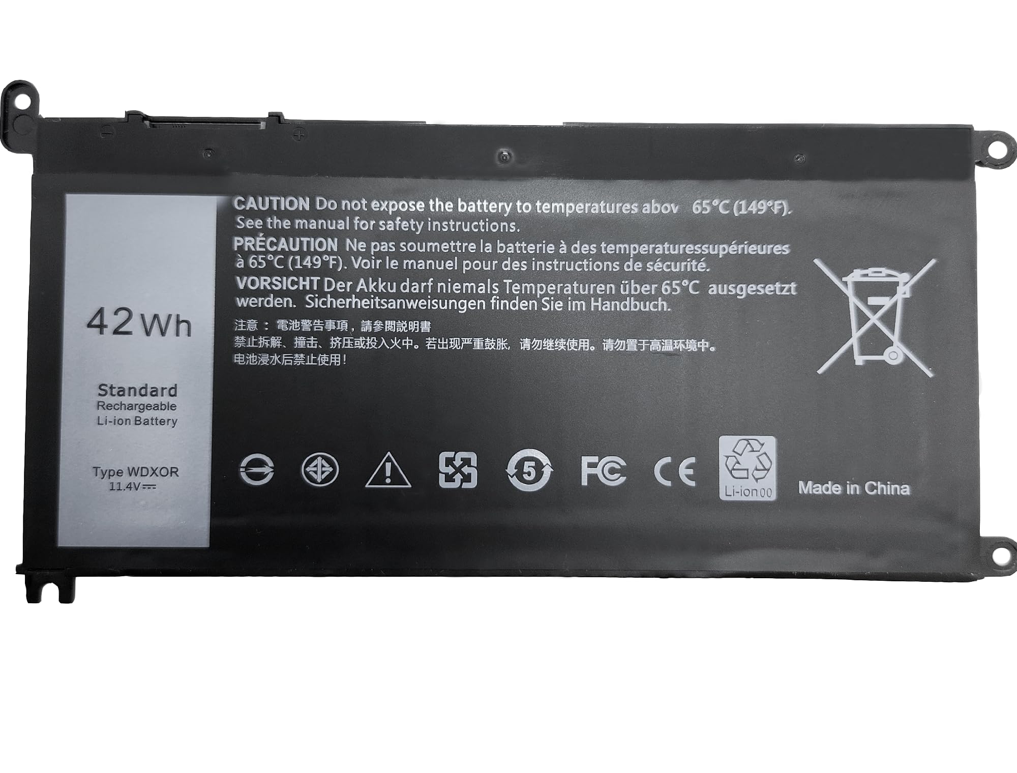 WDX0R Replacement Laptop Battery for Dell Inspiron 13 15 5000 7000 Series 5570 7579 5567 5379 5579 7573 7378 5378 3780 3790 5565 5765 5770 7368, Latitude 3189 3390 & More WDXOR P69G 3CRH3