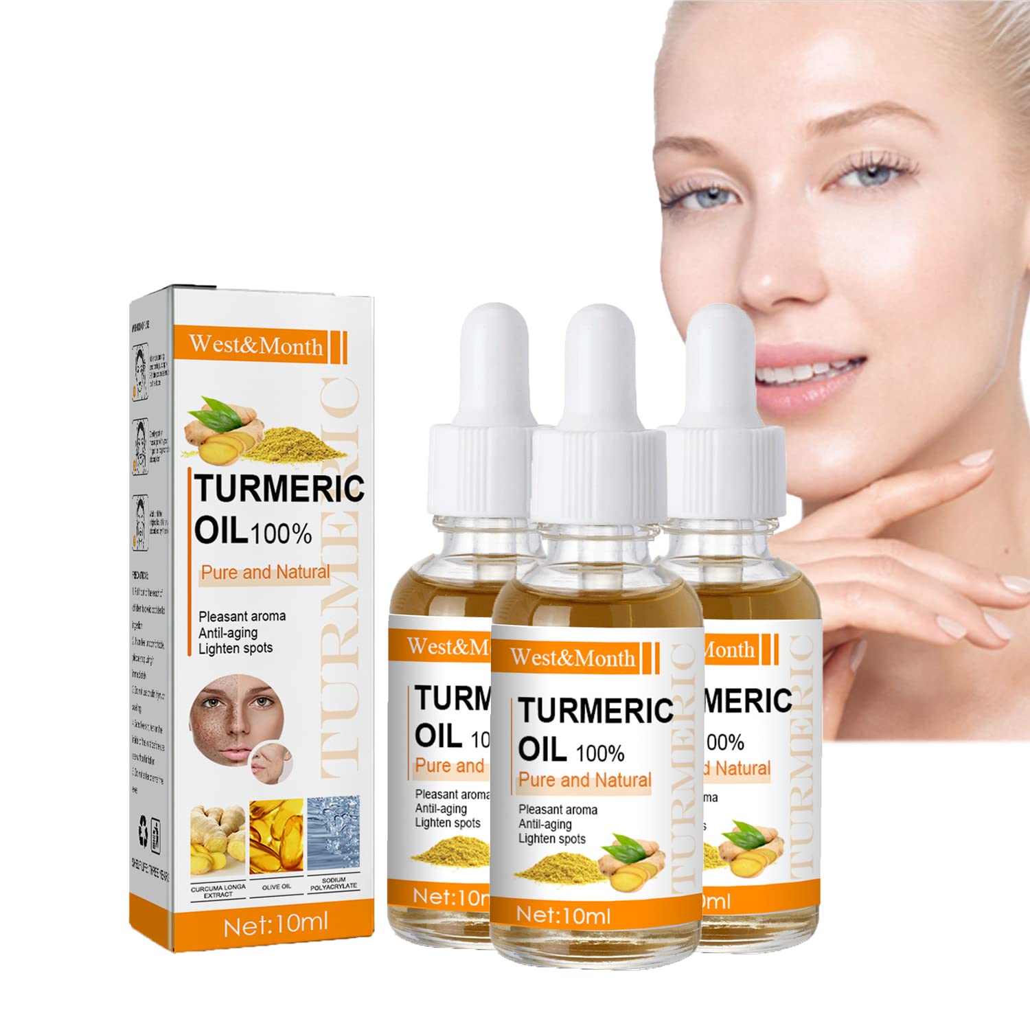 10ml Turmeric Lemon Oil Skin Glow To Lightening Acne Dark