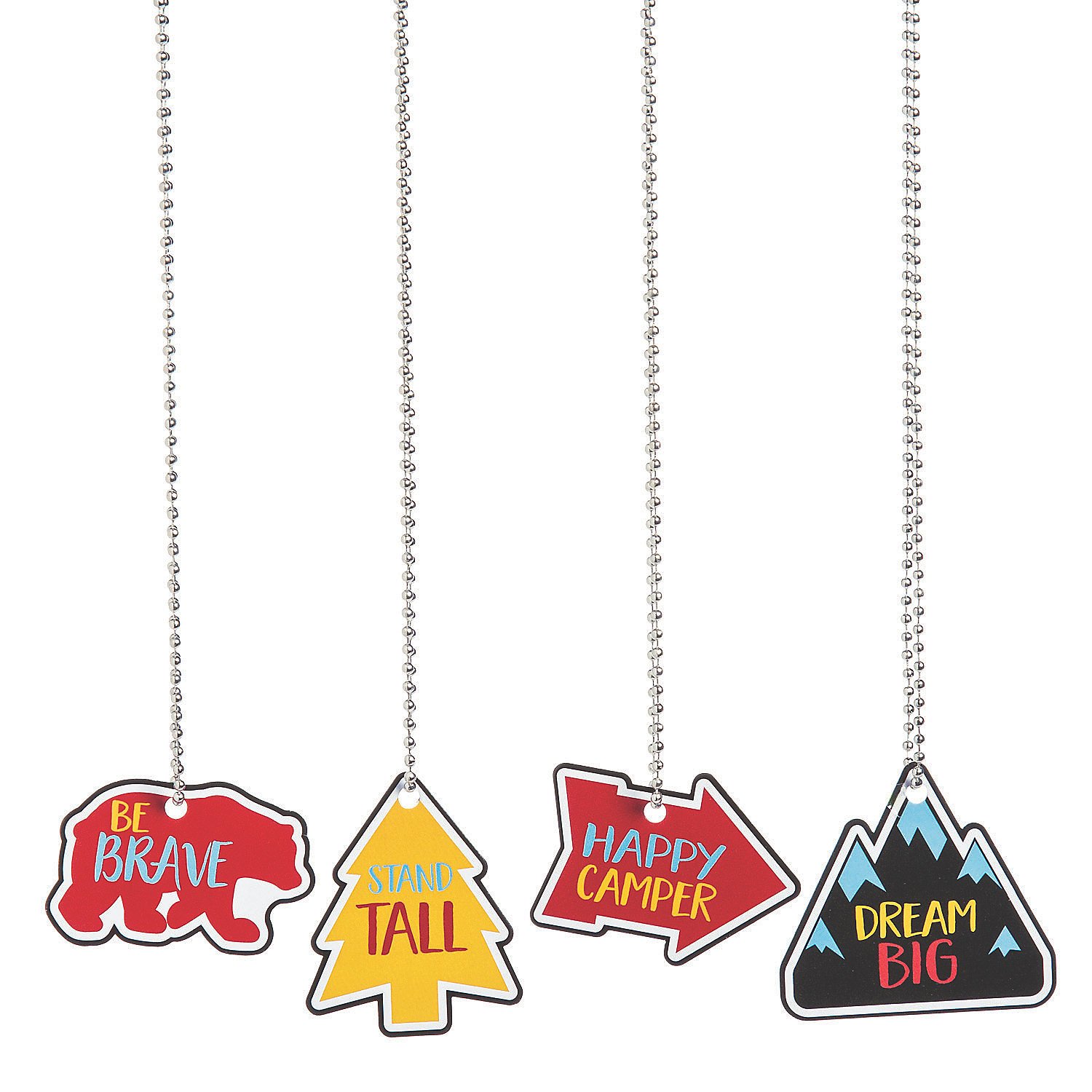 Fun Express Adventure Dog Tag Necklaces - Perfect for Kids' Educational Activities and Learning Games - Fun and Engaging Playtime Supplies - 12 Pieces