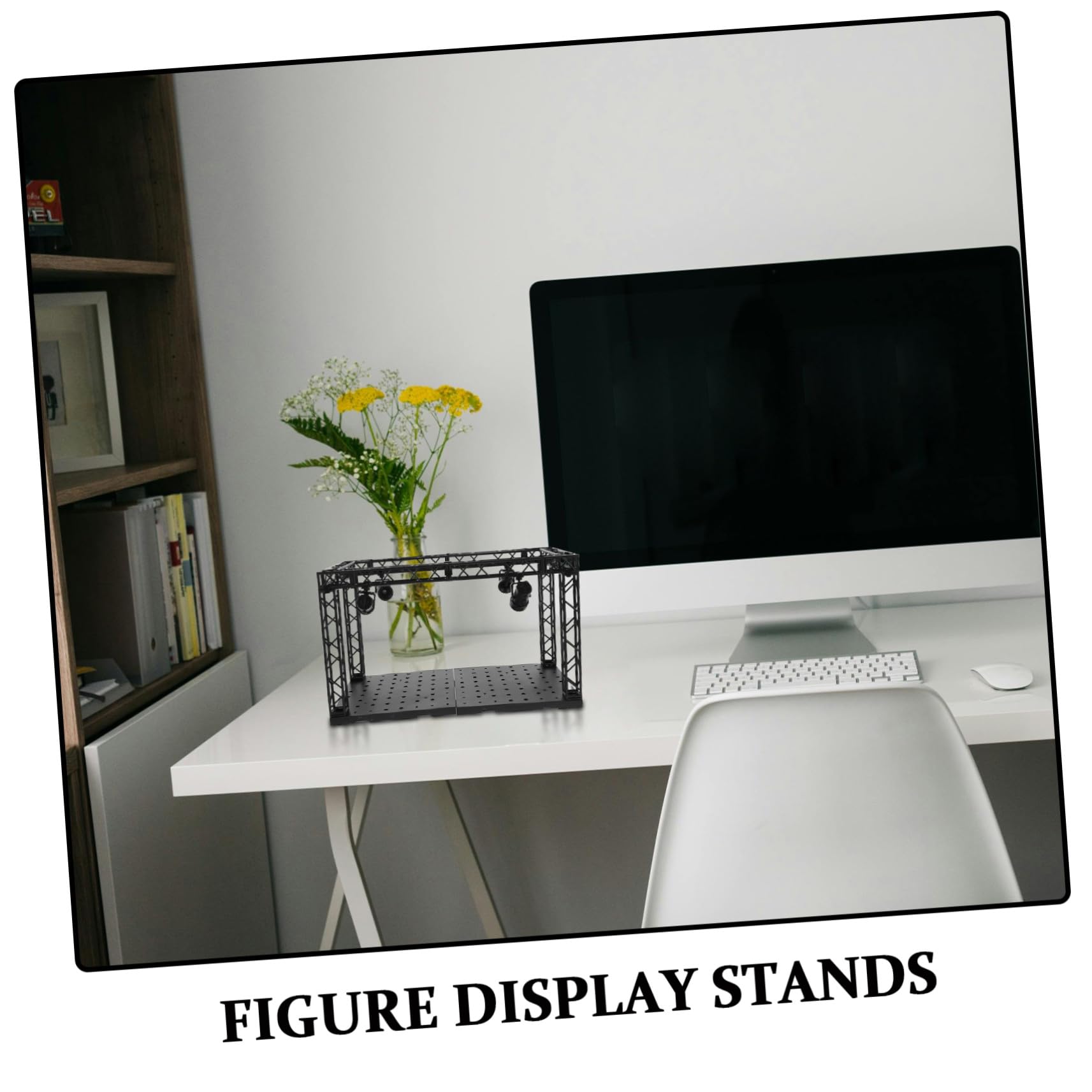 Beleuchtete Vitrine für Figuren mit Led, Kunststoff, Schwarz