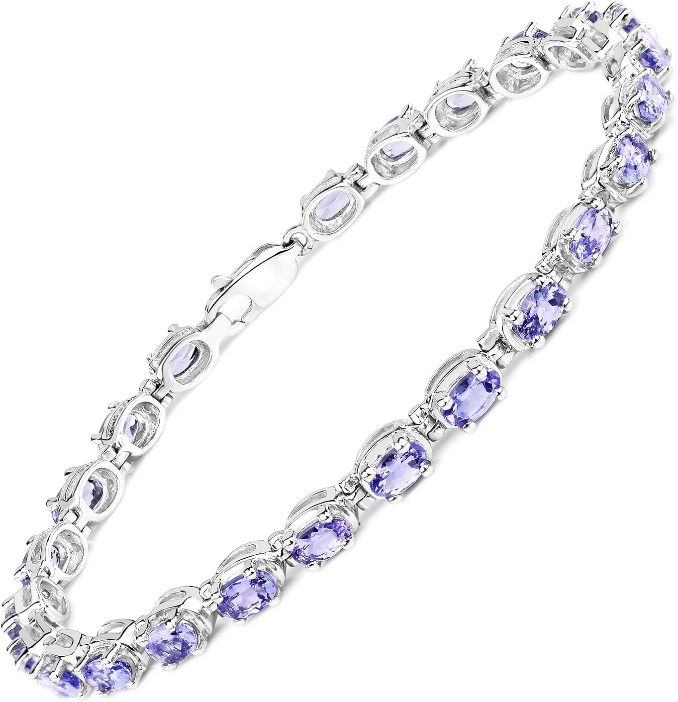 Tanzanite Bracelet, Natural Tanzanite Oval Tennis Bracelet in .925 Sterling Silver, December Birthstone Bracelet, Gifts for Her