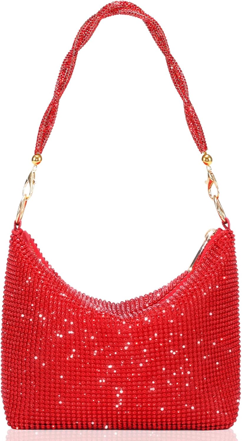 Afashor Fashion Womens Evening Bag Glitter Rhinestone Purse Shiny Clutch Handbag for Party Wedding