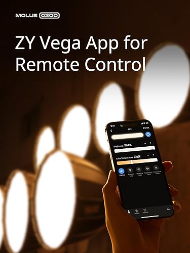 Miniatura 5 de ZHIYUN Molus G200 oficial Luz de video COB de 200 W, iluminación de salida continua portátil, 2700-6500K 9460