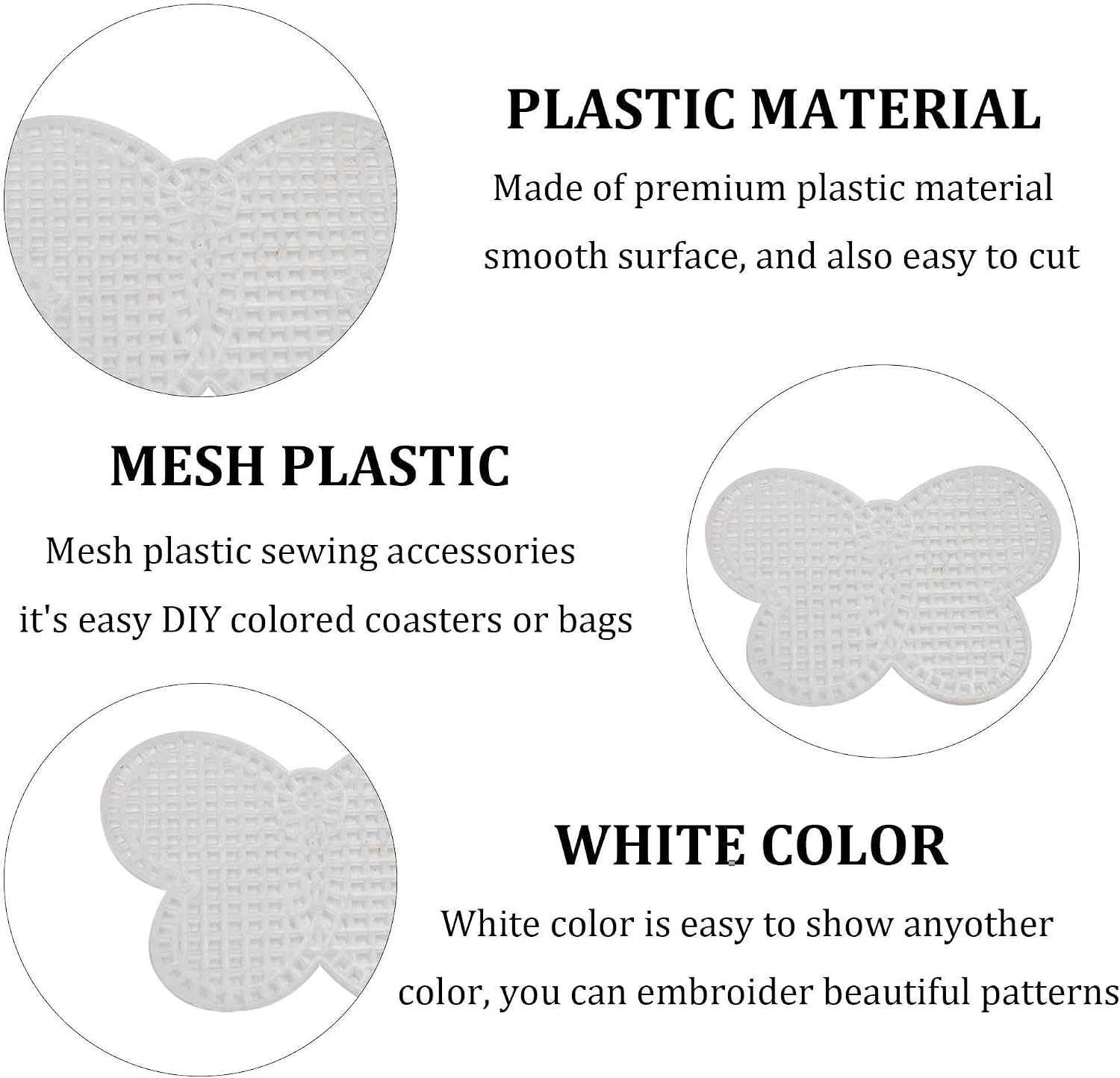 Virello 25Pcs Plastic Canvas Mesh Sheets for Needlepoint, DIY Embroidery, Yarn Crafting and Cross Stitch(Butterfly, Heart, Star, Flower, Square)