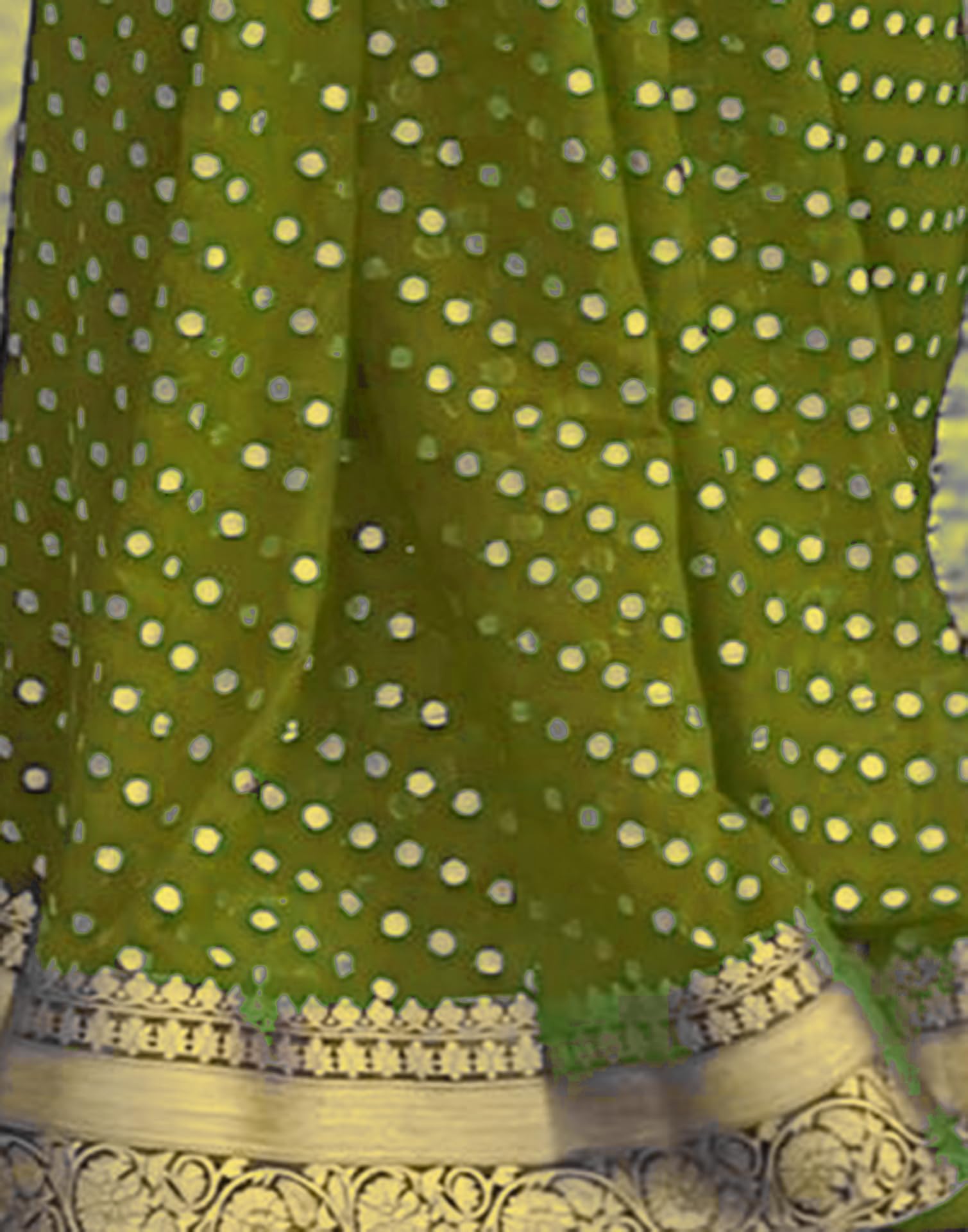 SIRIL Women's Banarasi Soft Silk Saree with Unstitched Blouse Piece (4181S123_Olive Green) - Image 6 thumbnail