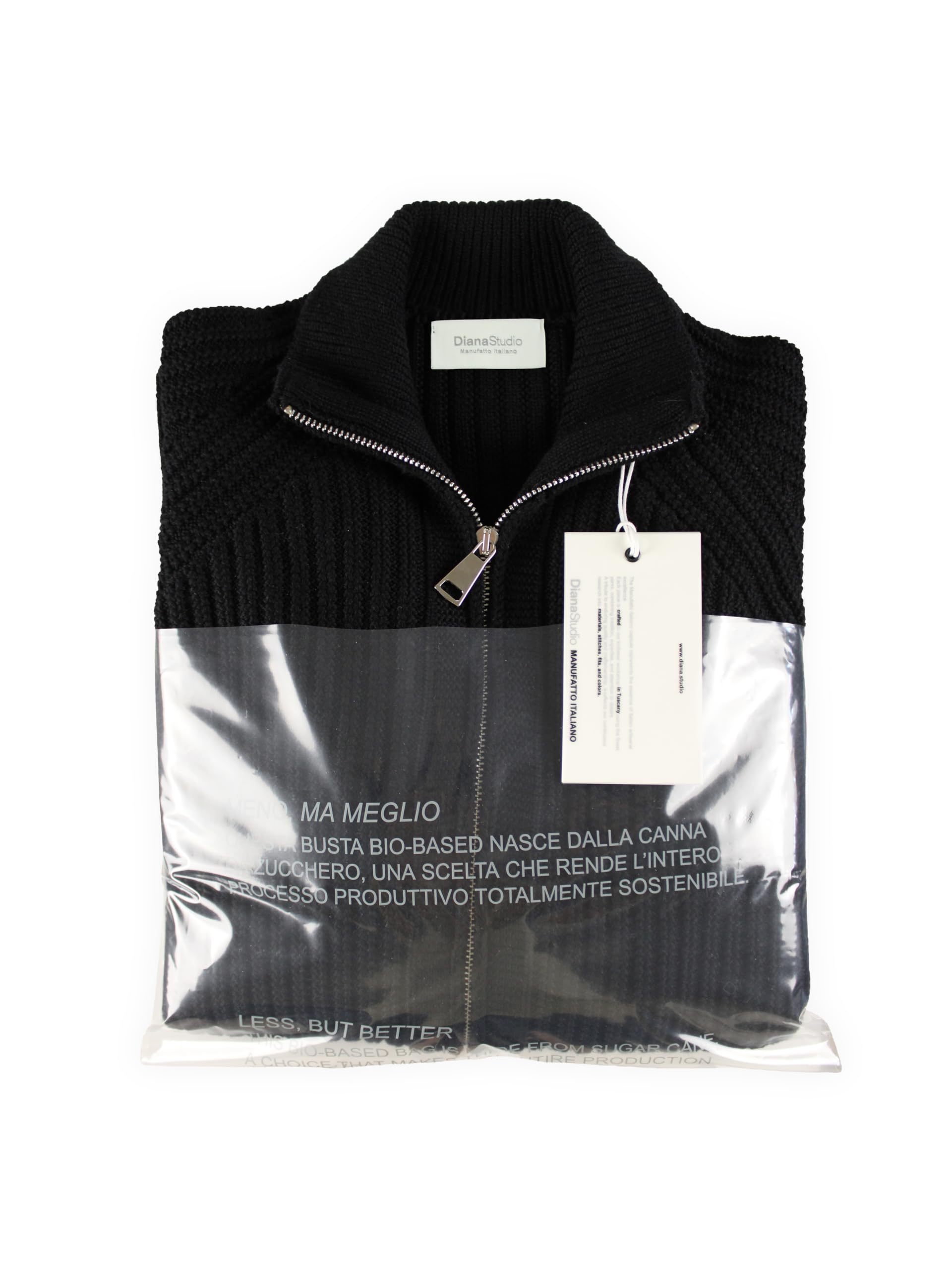 Diana Studio - Strickjacke mit Reißverschluss aus Merinowolle, Herren, Langarm, Casual Fit