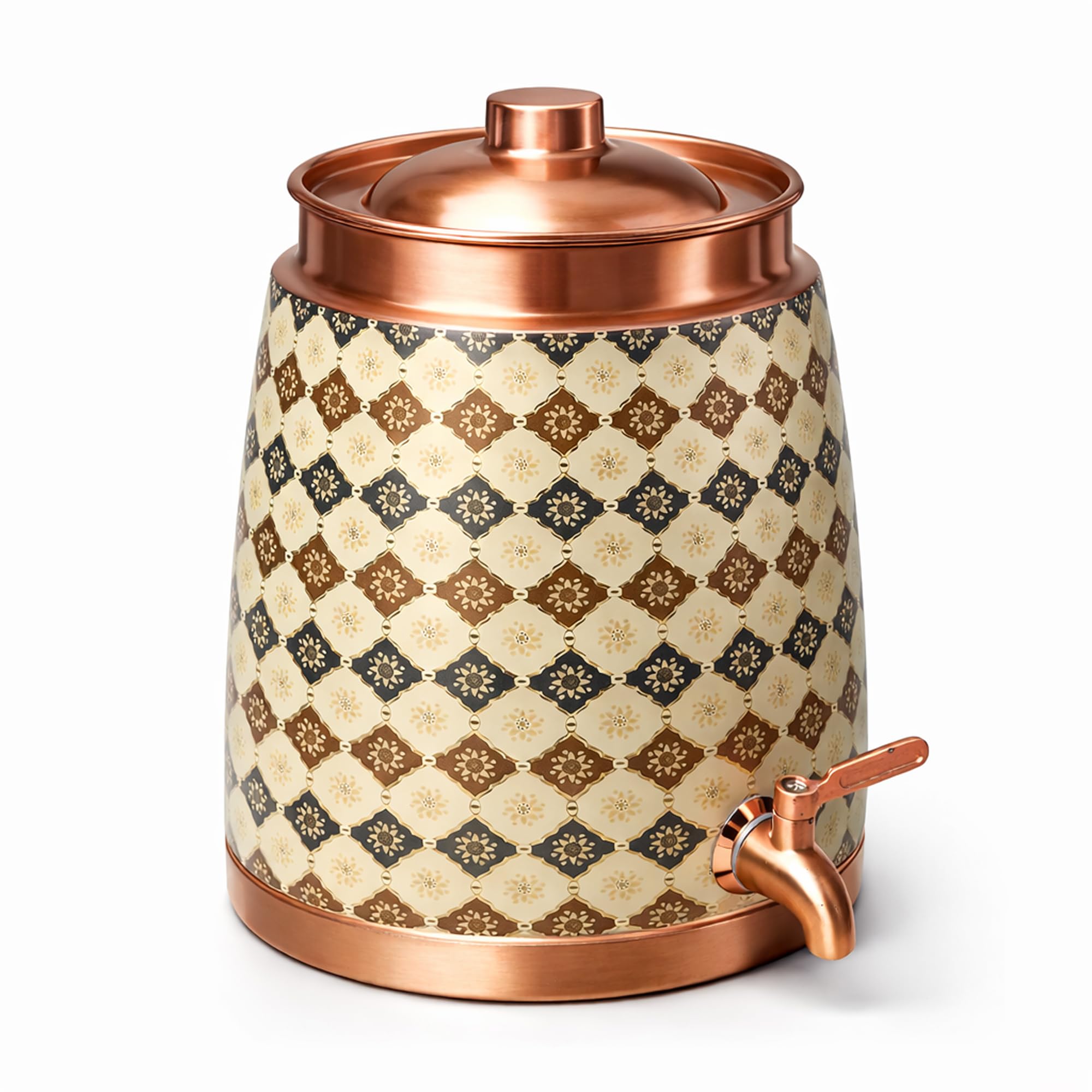 Pure Copper Water Dispenser 8 Litre with Brass Tap | Ayurvedic Health Benefits Copper Matka | Leakproof Copper Water Pot Tank for Home Kitchen-image-40