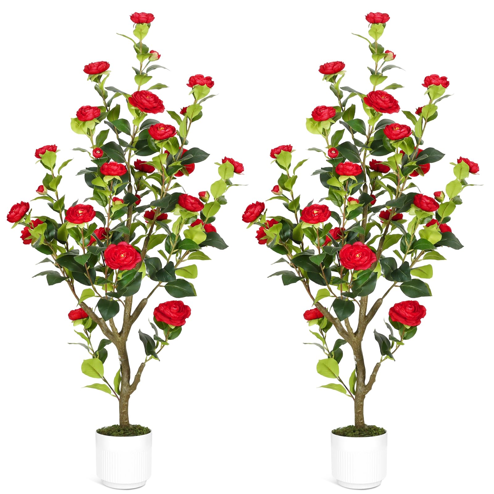 HZXGCP Artificial Camellia Tree 4ft