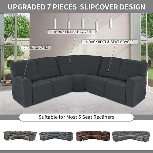 Miniatura 4 de Easy-Going Funda reclinable 100% impermeable, funda elástica para sofás reclinables, funda de sofá modular extragrande, protector de muebles en