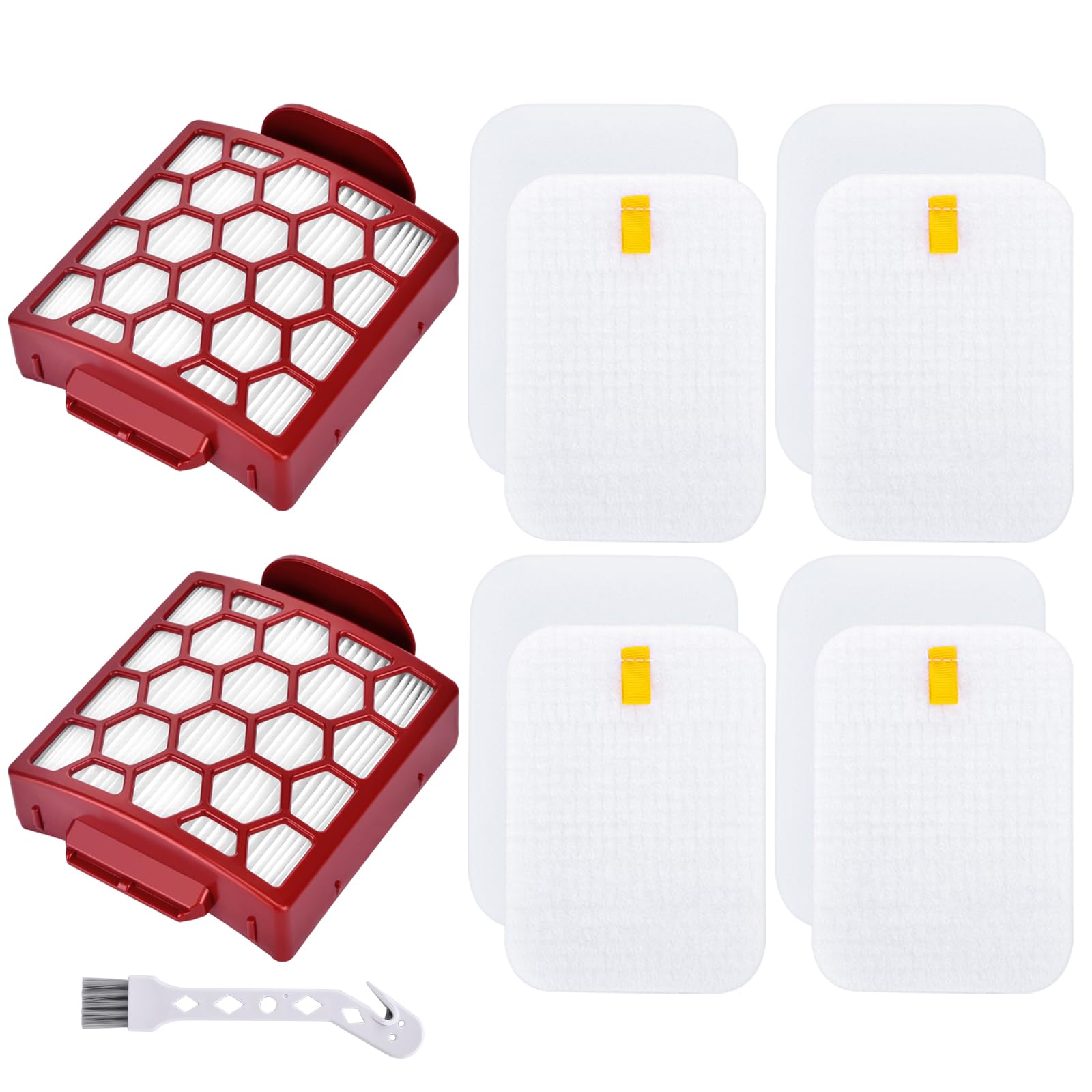 Artraise Filter Replacement for Shark NV255 NV251 NV150 NV151 Navigator Zero-M Self-Cleaning Brushroll Pet Pro ZU62 ZU62C ZU60 ZU102 ZU51 Vacuum, Part #1238FT60 & 1239FT60 (Red)