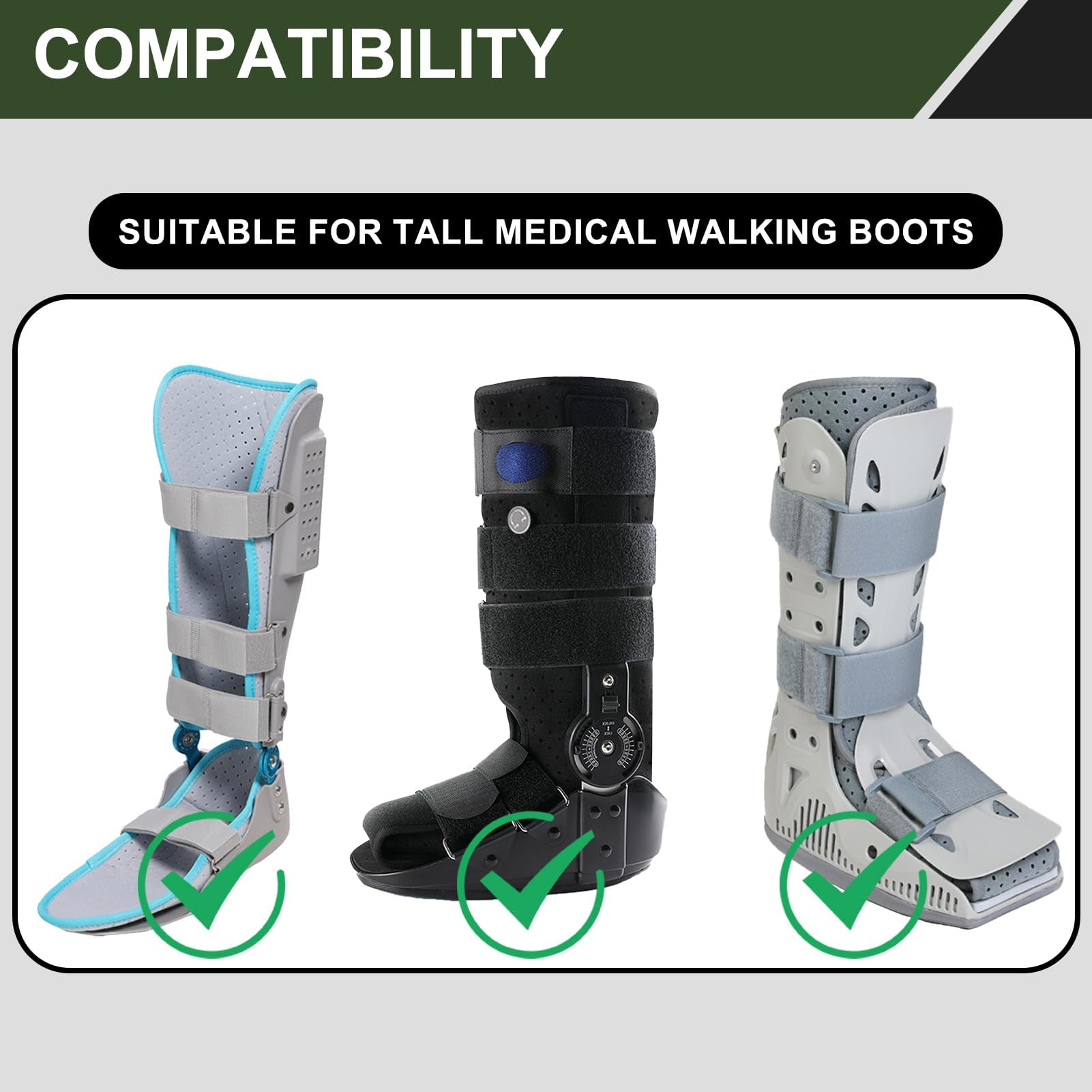 Medizinische Schuhüberzieher Stiefelabdeckung,Air Cam Walker Frakturstiefel,Wasserdicht Frakture Stiefelabdeckung,Medizinischer Orthopädischer Stiefel für Gebrochenen Fuß,Verstauchten Knöchel (L)