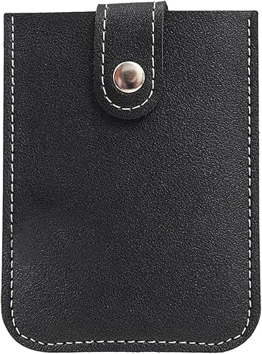 Tarjetero de piel sintética para tarjetas de visita de gran capacidad, extraíble, 6 ranuras, botón de color sólido, delgado, minimalista, portátil,