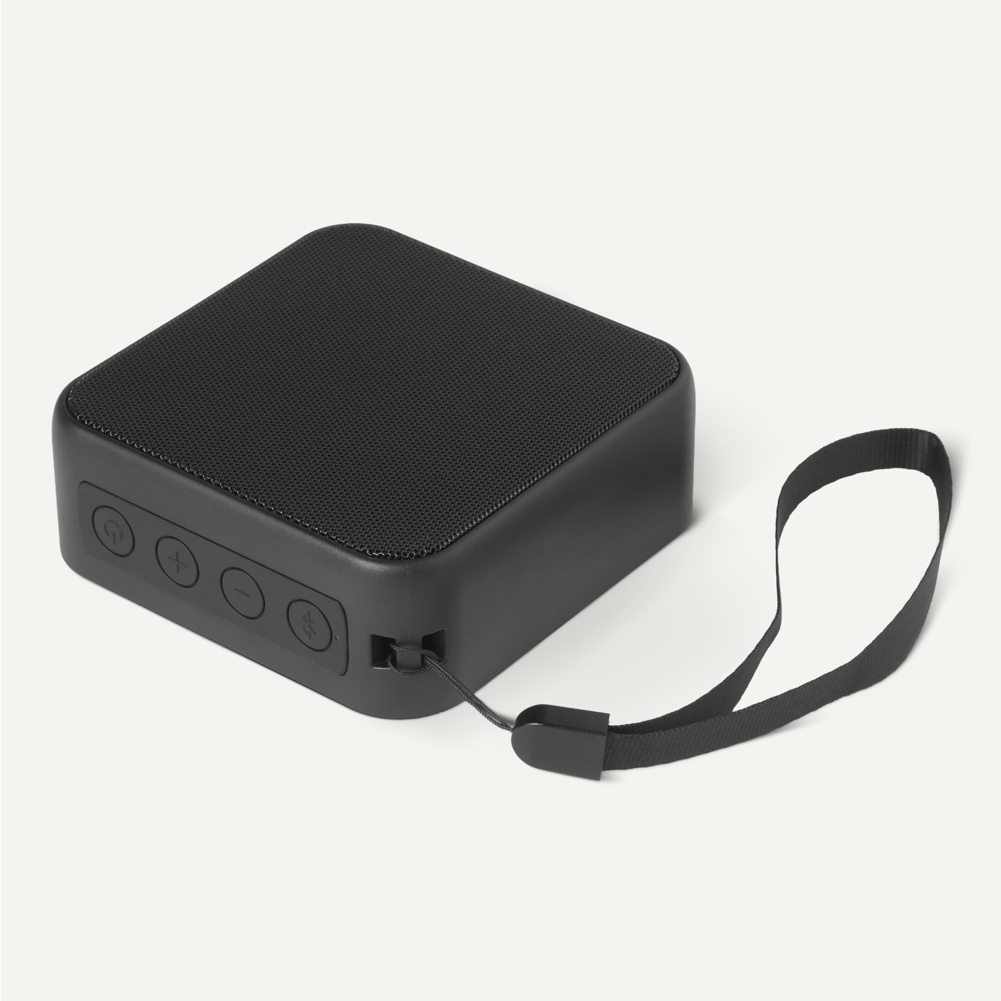Amazon Basics Haut-Parleur Portable Bluetooth 5.3 sans Fil, Compact, 6 h d’Autonomie, Étanche IPX5, Rechargeable, Basses Améliorées, Intérieur, Extérieur, Noir