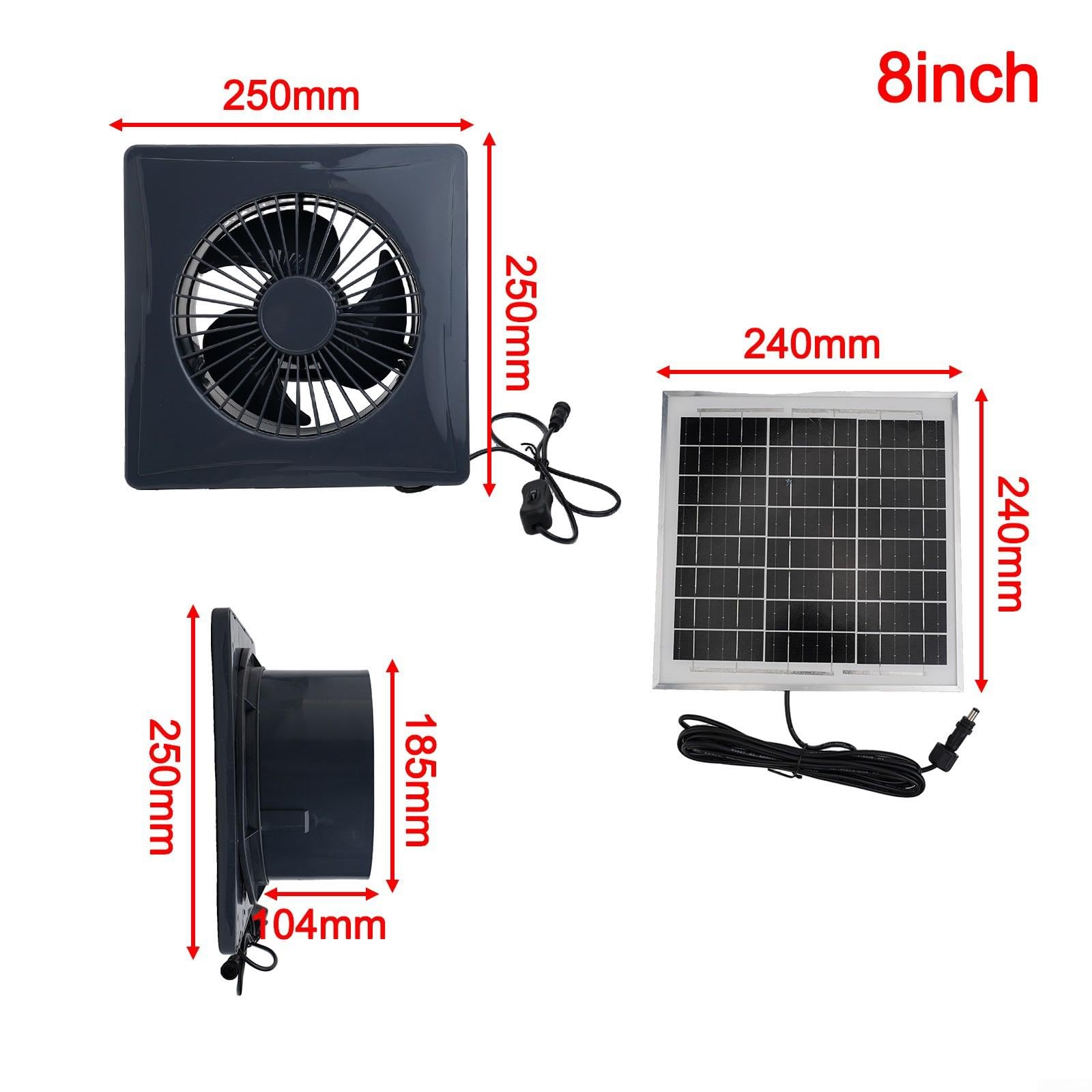 Extractor de Aire Solar 4 Pulgadas Ventilación Silenciosa(6 inch)