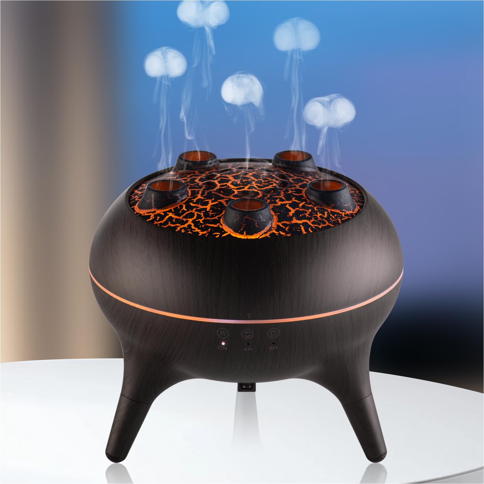 Difusor de aceite esencial de 250 ml, difusor de medusas, humidificadores de aire, captación de sonido, difusor ultrasónico de aromaterapia, control remoto, 7 luces de color para el hogar