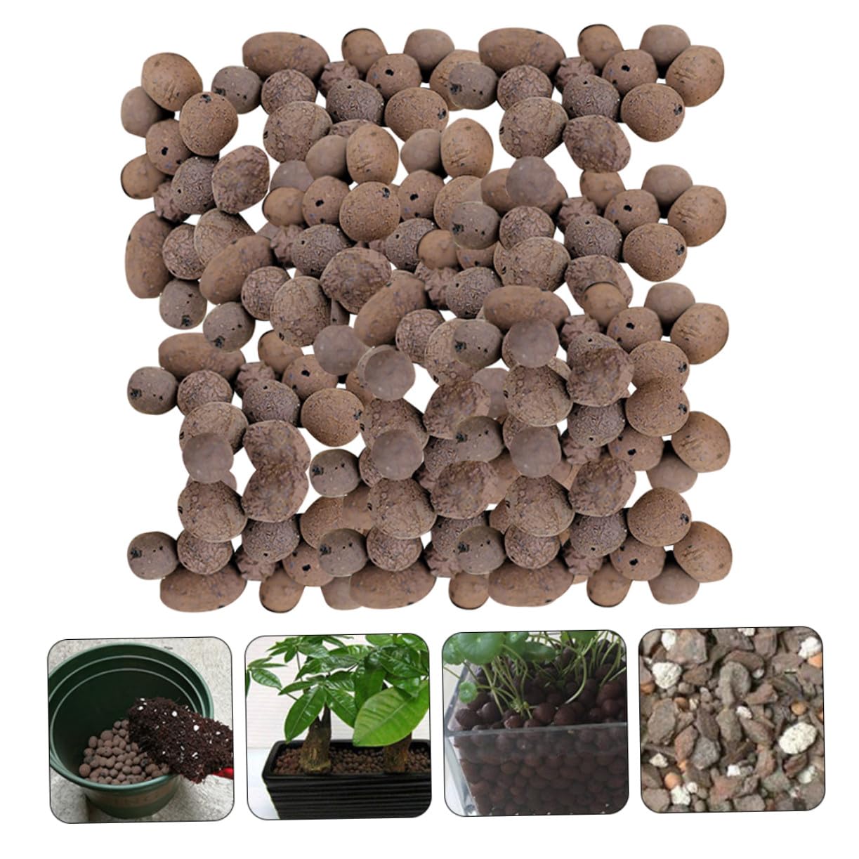 POPETPOP Ceramsite Drenante e Traspirante per Giardinaggio, Ciottoli di Argilla 0,5-1 Cm per Vasi e Piante, Confezione da 1 kg, per Coltivazione Senza Terriccio e Decorazione Giardino
