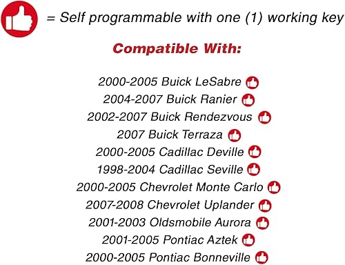 Miniatura 3 de 2x llave de coche remoto opción sin llave para Buick Chevrolet Pontiac B99-PT Pk3 ID 13